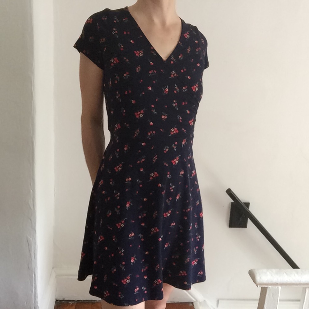 Super Soft Mini A-line Floral Print Wrap Dress